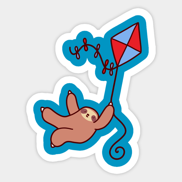 Kite Sloth Sticker by saradaboru